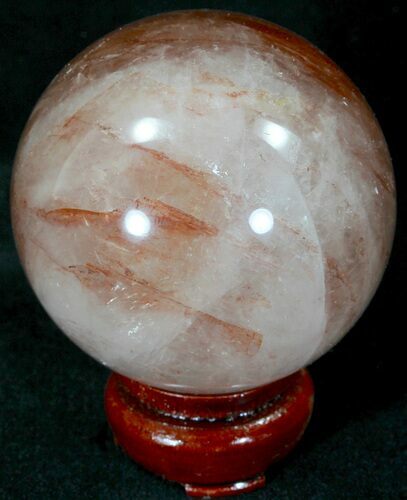 Polished Hematoid (Harlequin) Quartz Sphere #32105